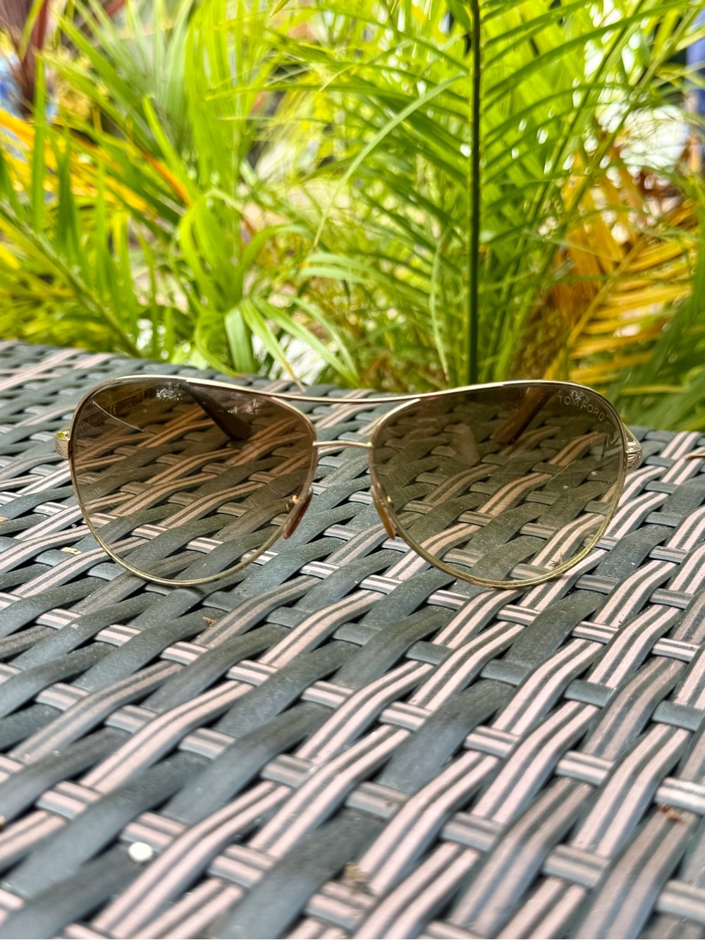 Tom Ford “Charles” TF35 Aviator Sunglasses - Brown Tint
